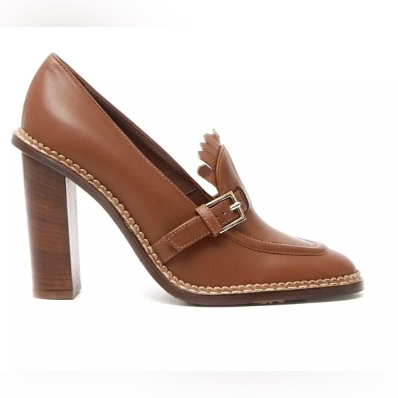 MaxMara Shoes - MAX MARA Women’s 4” Brown High Heel Leather Loafers 39 EU 8.5 US Preppy Designer